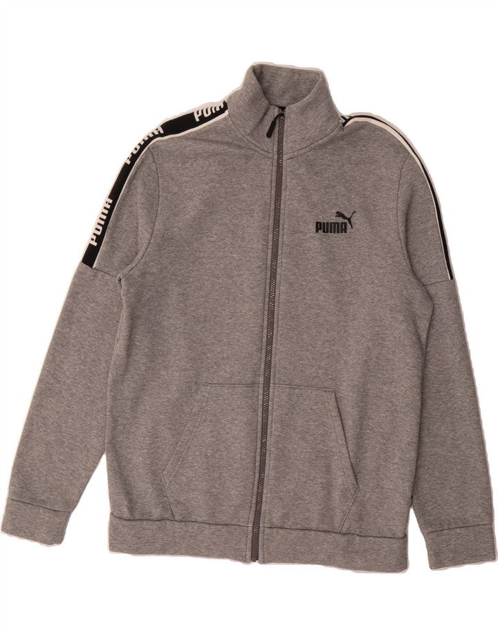 PUMA Mens Graphic Tracksuit Top Jacket Large Grey Colourblock Cotton Vintage Puma and Second-Hand Puma from Messina Hembry 