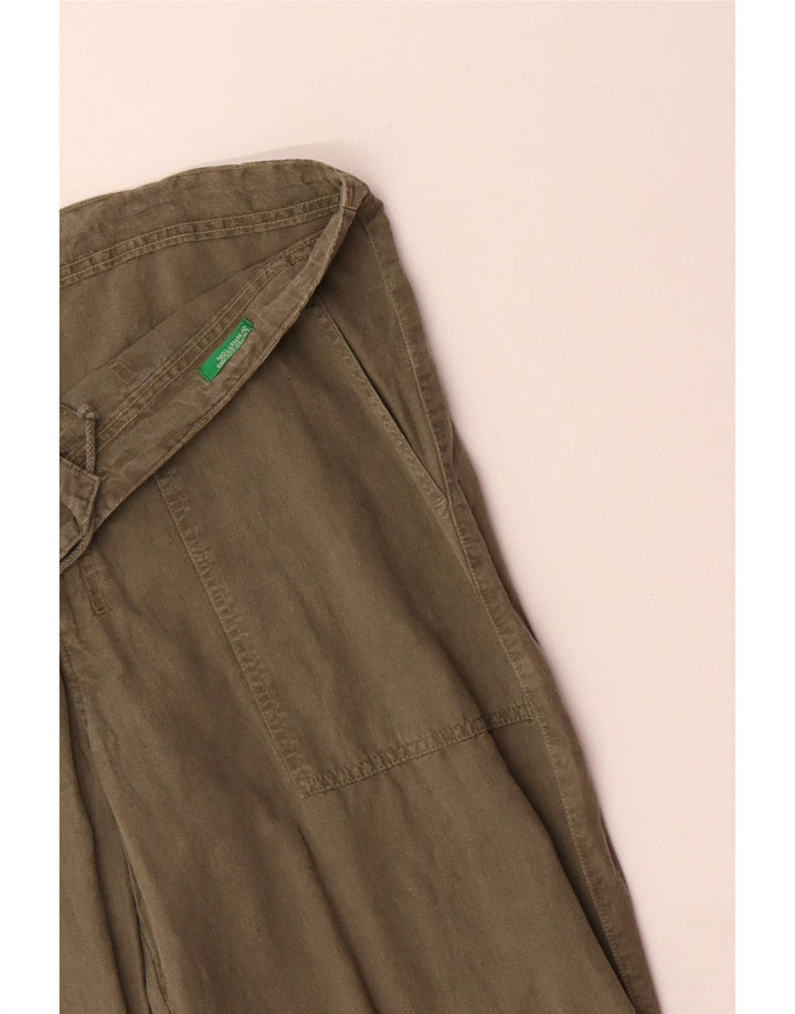 BENETTON Gerade Capri-Hose für Herren, W38, L19, Khaki, Baumwolle
