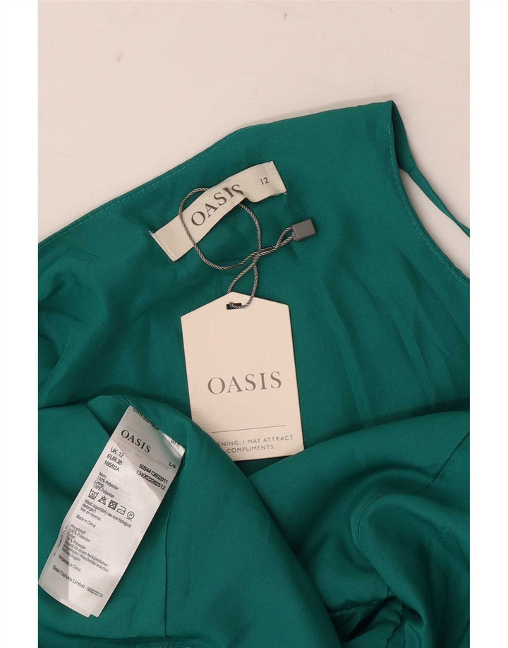Oasis Damen Ärmelloses Etuikleid UK 12 Mittelgrünes Polyester