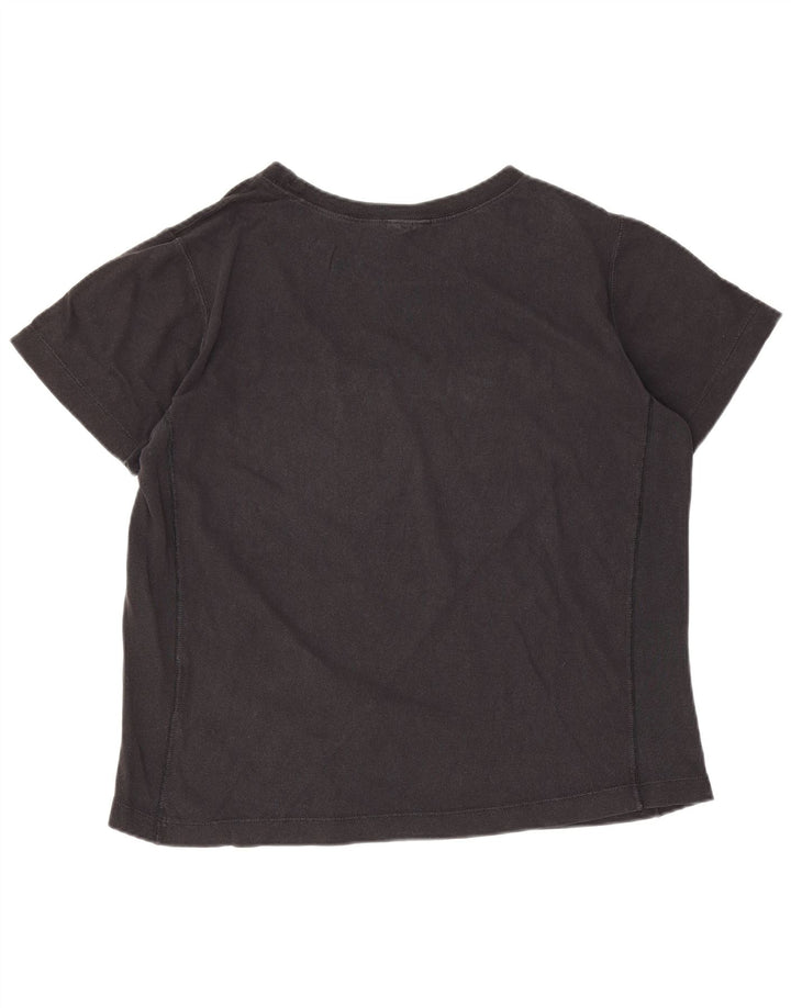 Champion Damen Grafik-T-Shirt-Oberteil UK 10 Small Schwarz