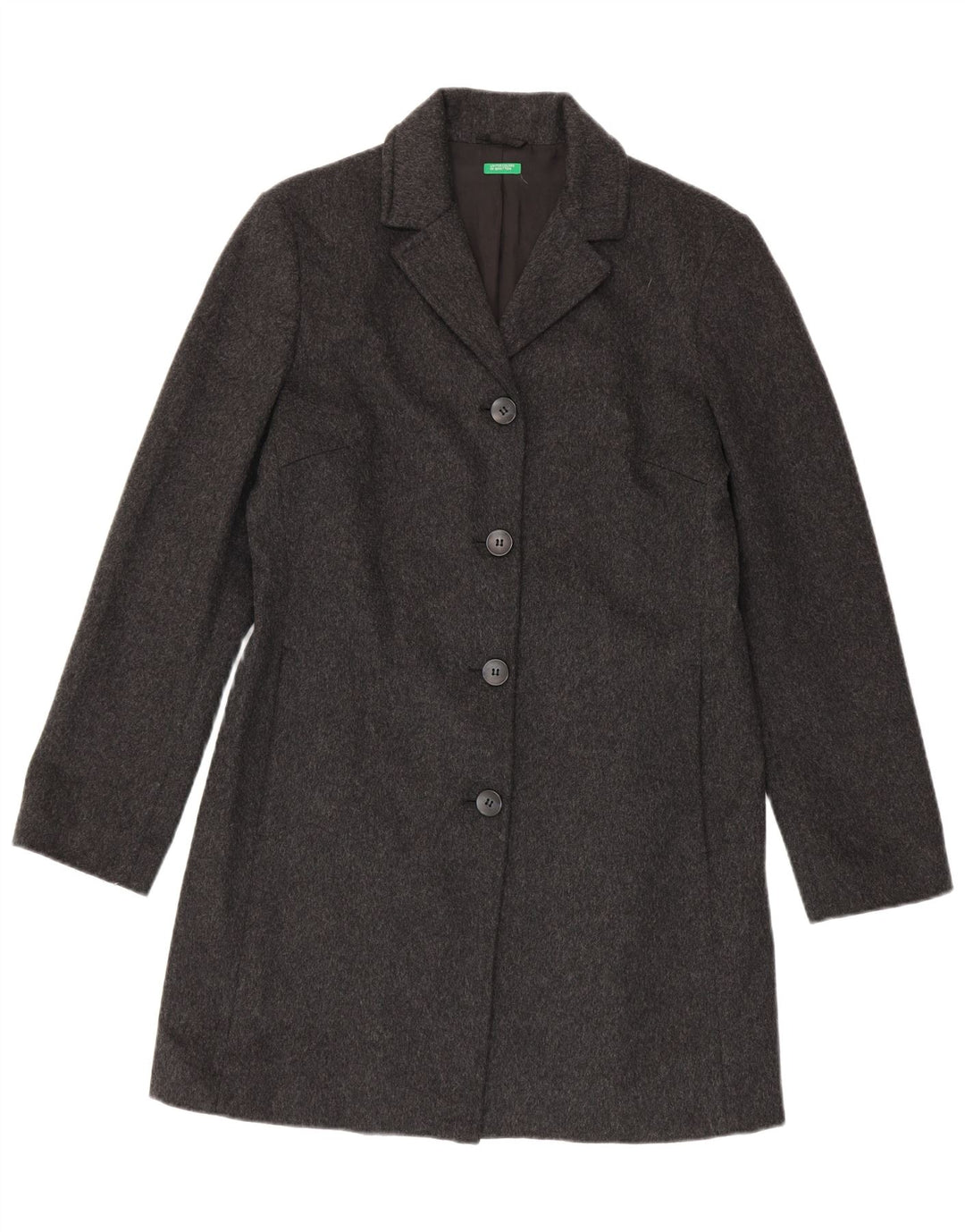 Benetton Damen Mantel IT 44 Mittelgraue Wolle