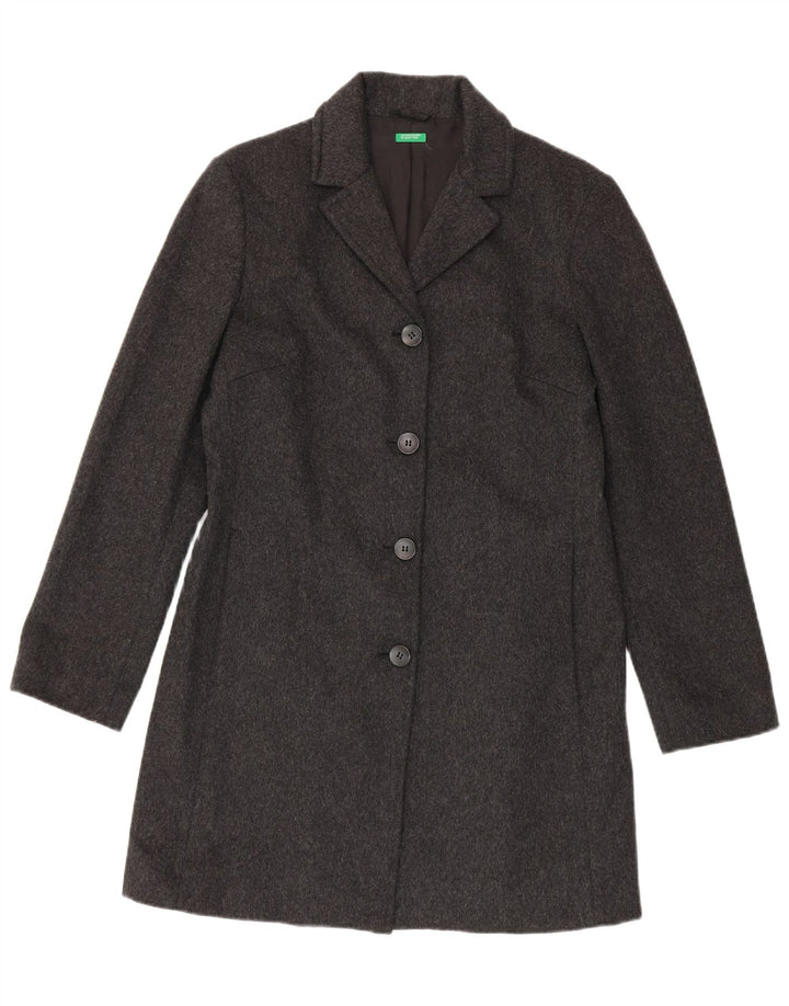 Benetton Damen Mantel IT 44 Mittelgraue Wolle