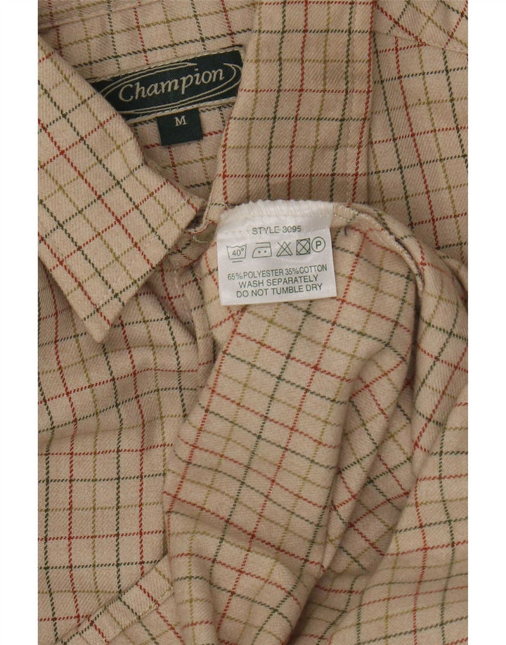Champion Herren-Hemd aus mittelbeigem Karo-Polyester