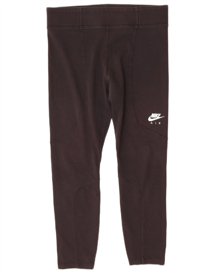 Nike Damen Crop Leggings UK 14 Large Schwarz Polyester