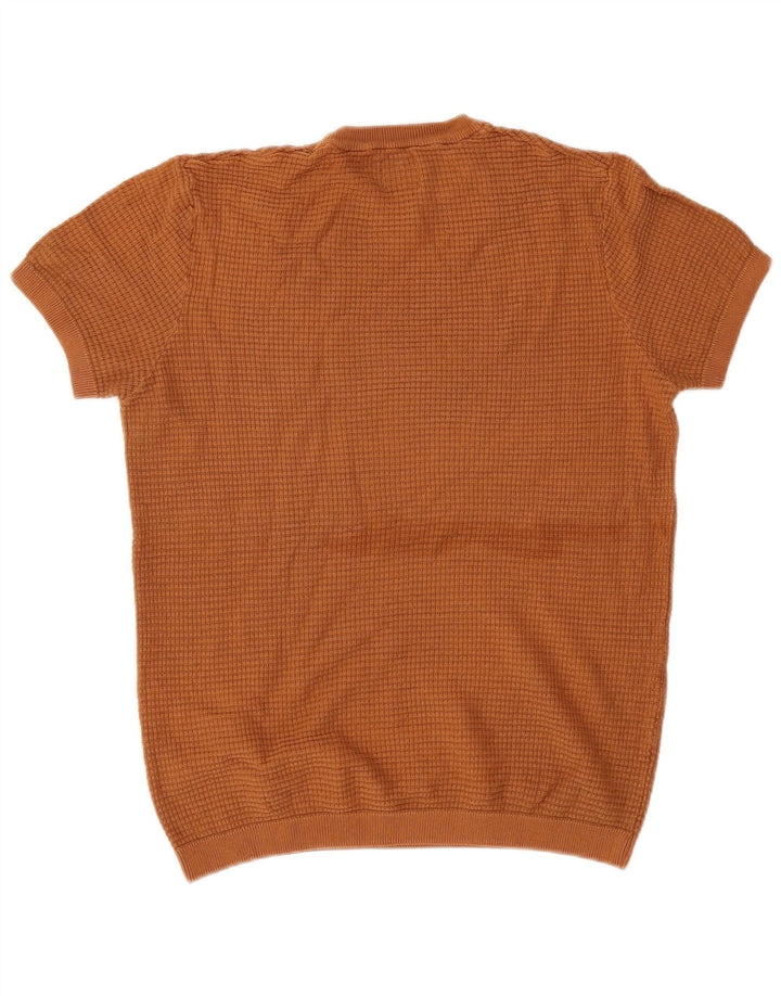 Kurzärmliger Pullover mit Rundhalsausschnitt von Zara für Herren in Mittelbraun