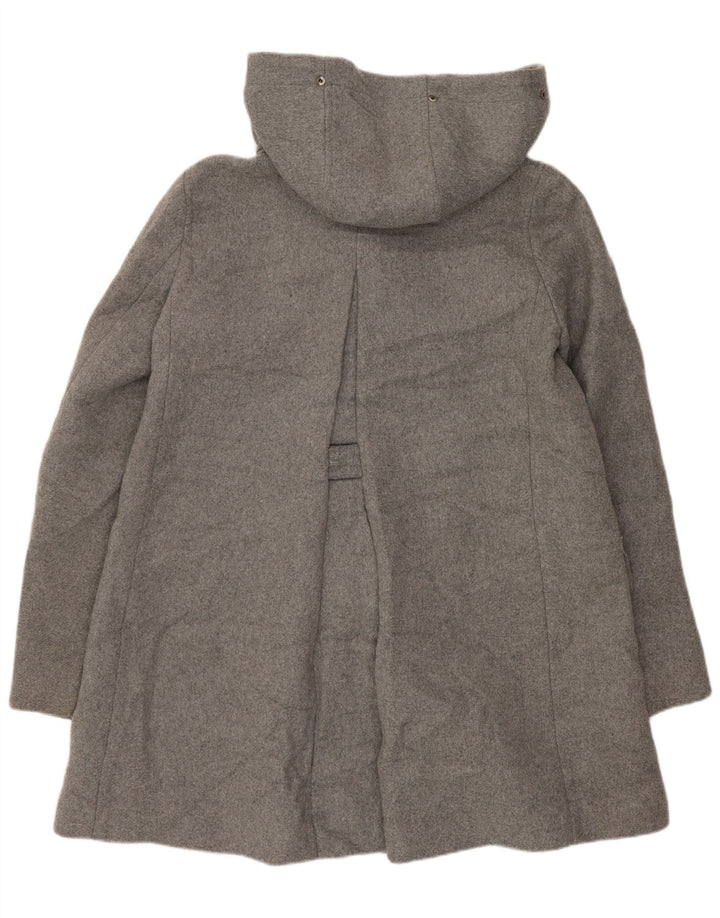 Zara Damen Kapuzen-Zweireihermantel UK 10 Small Grau