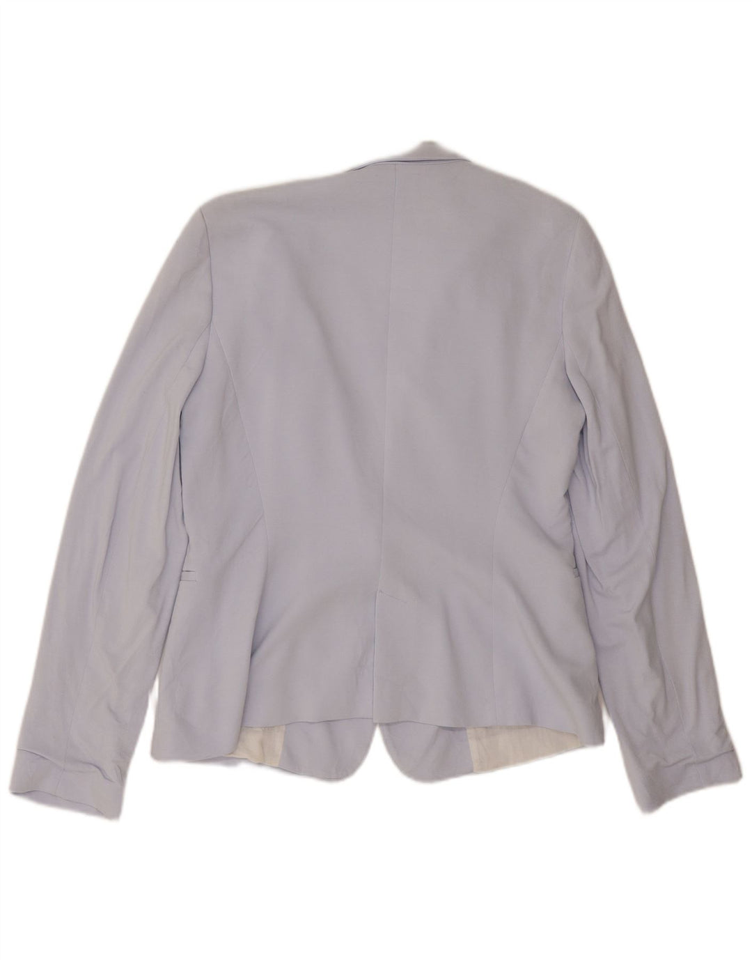 Zara Damen 1-Knopf-Blazerjacke UK 14 Große blaue Viskose