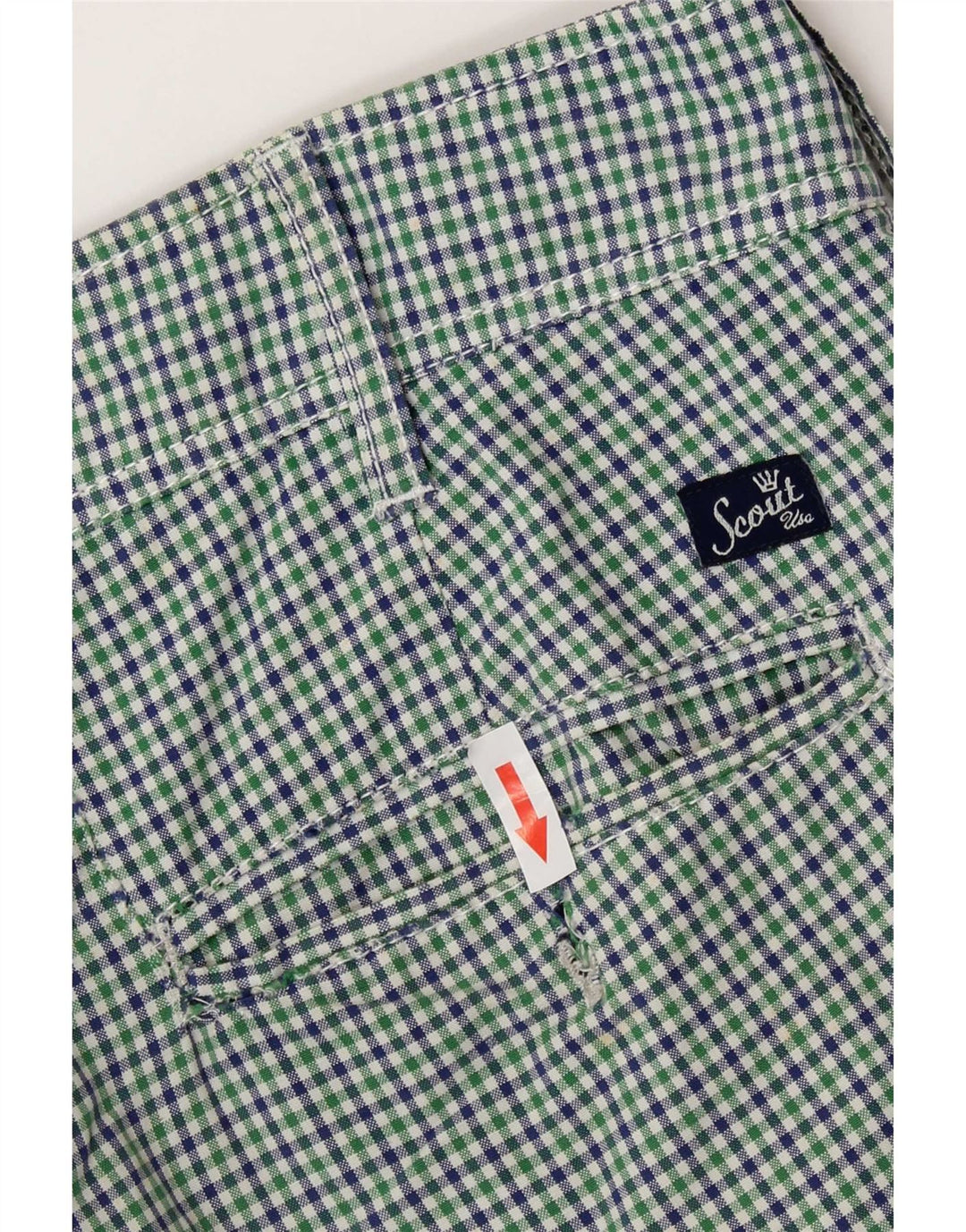 Scout Herren-Chinoshorts, Größe L, W34, grün kariert, Baumwolle