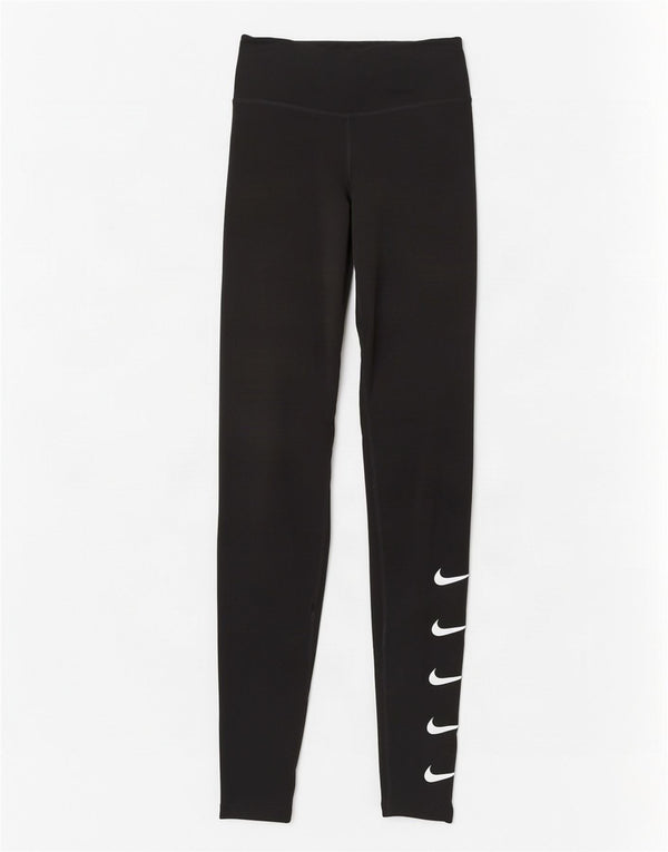 Nike Damen Dri Fit Graphic Leggings UK 4 XS Schwarz Polyester