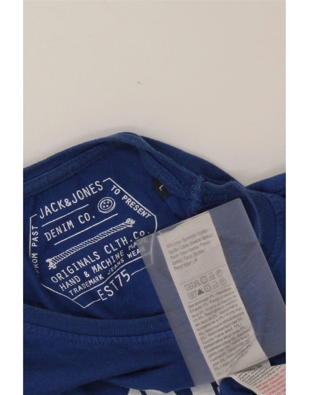 Jack & Jones Herren-Grafik-Oberteil, langärmelig, groß, aus blauer Baumwolle