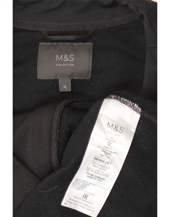 Marks & Spencer Herren Fleeceweste UK 42 XL Schwarz Polyester