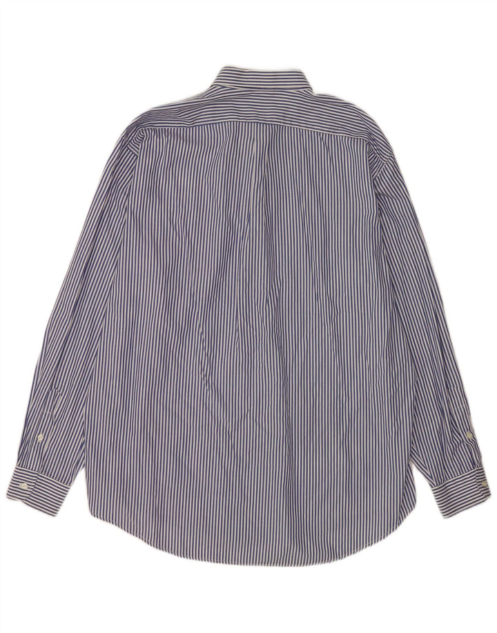 NANI BON Herrenhemd, Größe 42, groß, blauer Nadelstreifen