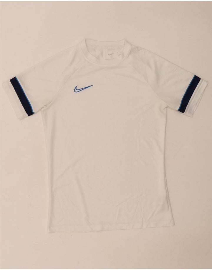NIKE Herren Dri Fit T-Shirt Top Mittelweißes Colourblock-Polyester