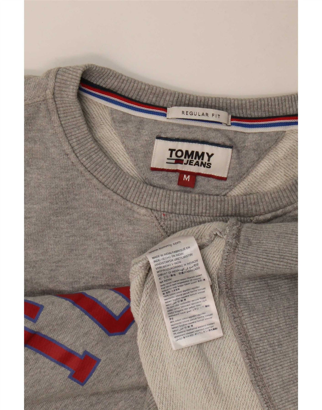 Tommy Hilfiger Damen Grafik-Sweatshirtpullover UK 14 Mittelgrau meliert