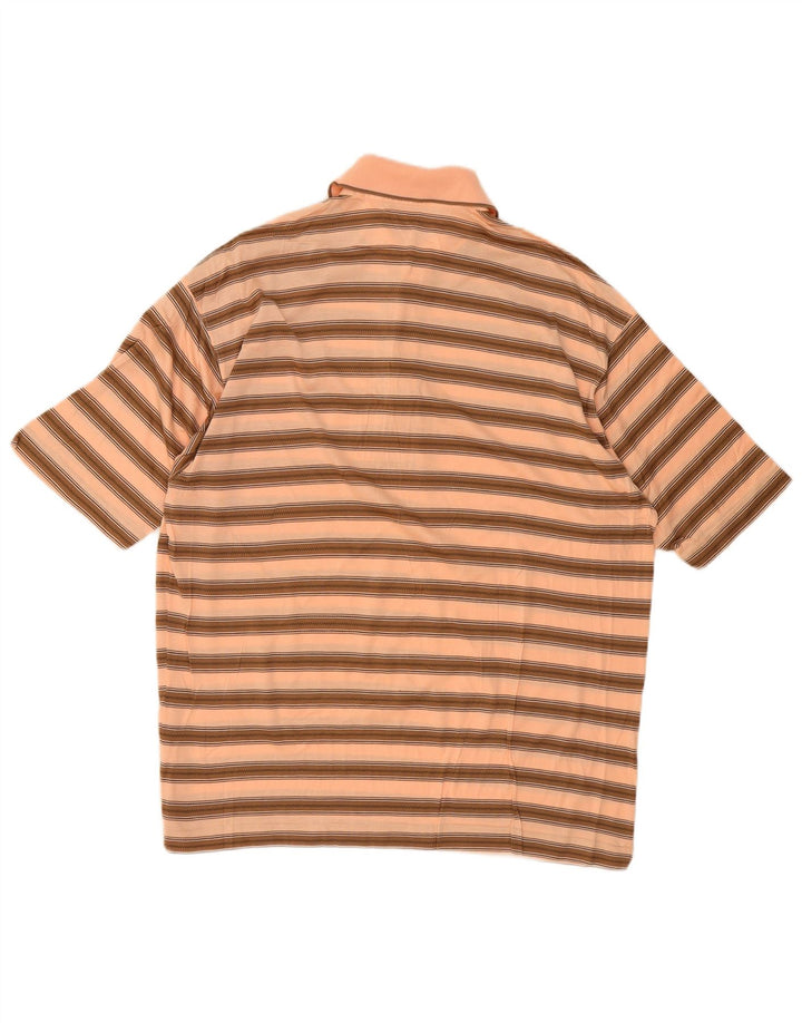 Franco Ziche Herren-Poloshirt, groß, beige gestreift
