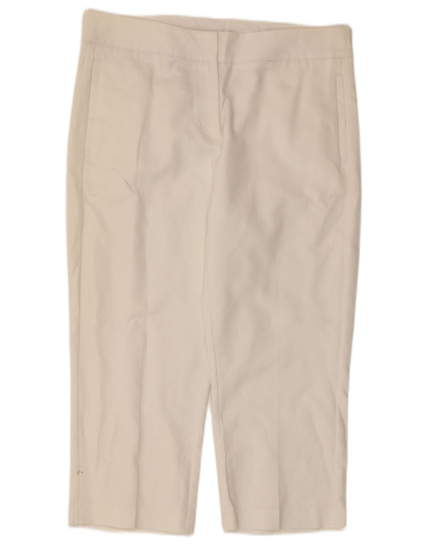 Marks & Spencer Damen-Caprihose mit hoher Taille, UK 14, Größe L, W34, L21, Weiß