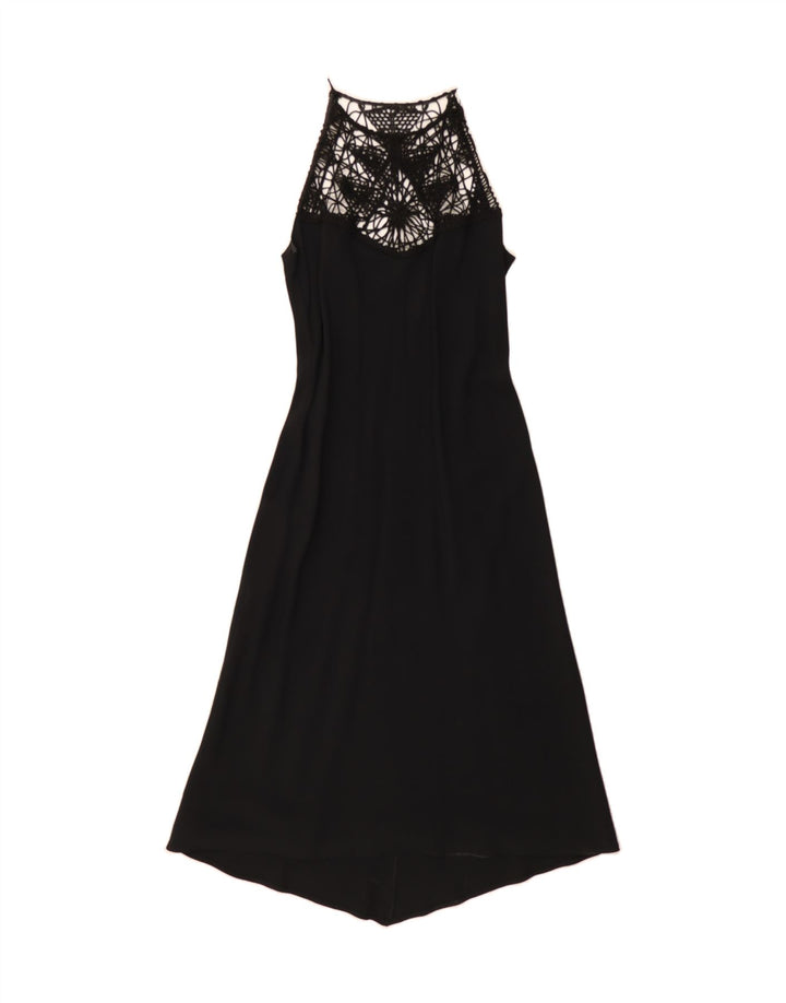 MARELLA Womens Halter Dress IT 46 Large Black Acetate Vintage Marella and Second-Hand Marella from Messina Hembry 