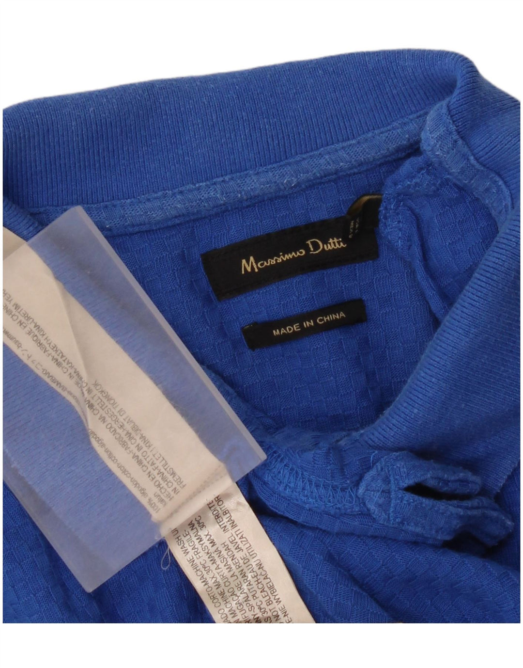 Massimo Dutti Herren-Poloshirt, große blaue Baumwolle
