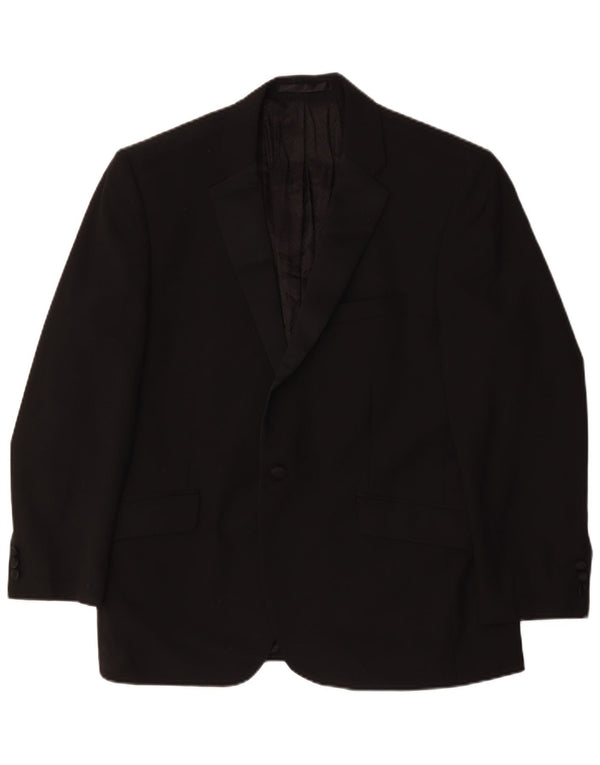 Marks & Spencer Herren-Blazer, kurz, mit 2 Knöpfen, UK 44, 2XL, Schwarz, Polyester