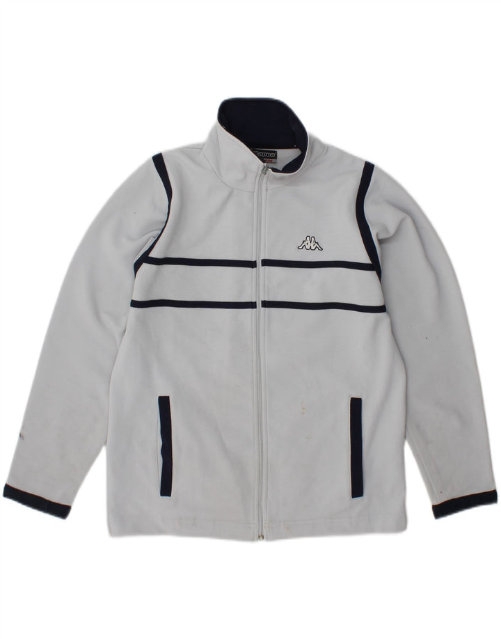 KAPPA Damen-Trainingsanzug-Top-Jacke UK 14 Mittelgraues Colourblock-Polyester