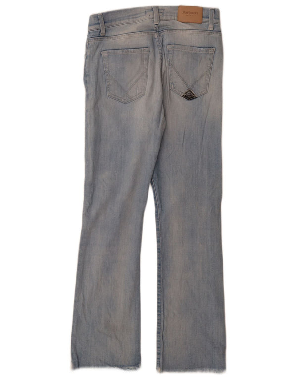 Roy Rogers Damen Distressed Bootcut Jeans W25 L28 Blaue Baumwolle
