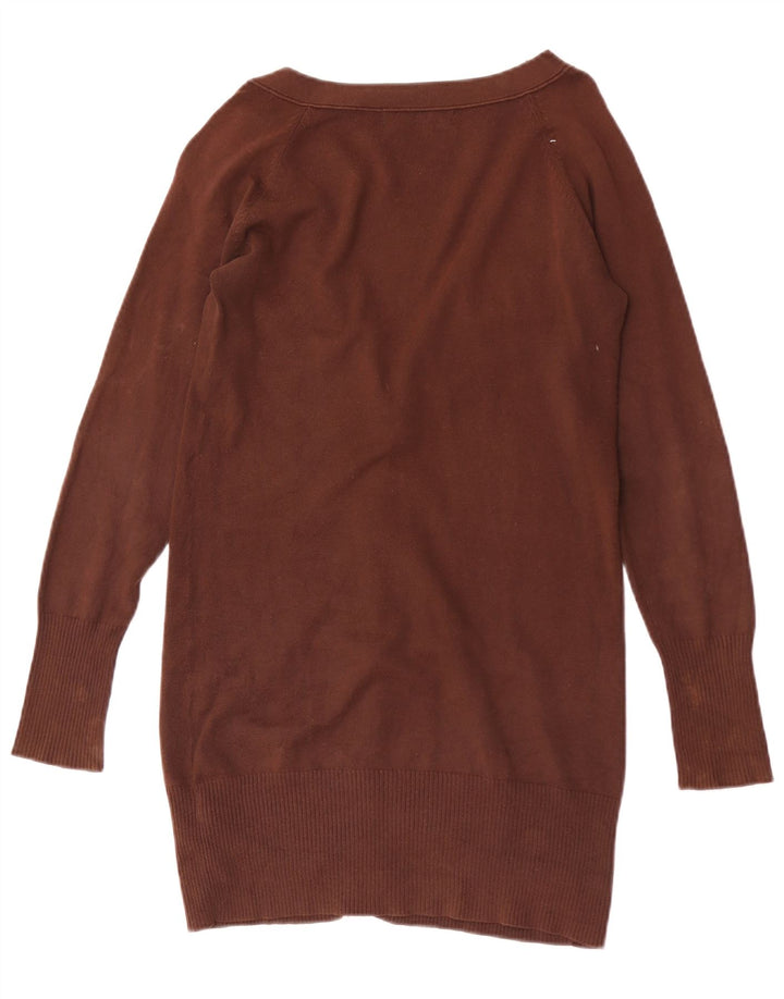 Zara Damen-Cardigan-Pullover UK 12 Mittelbraune Baumwolle