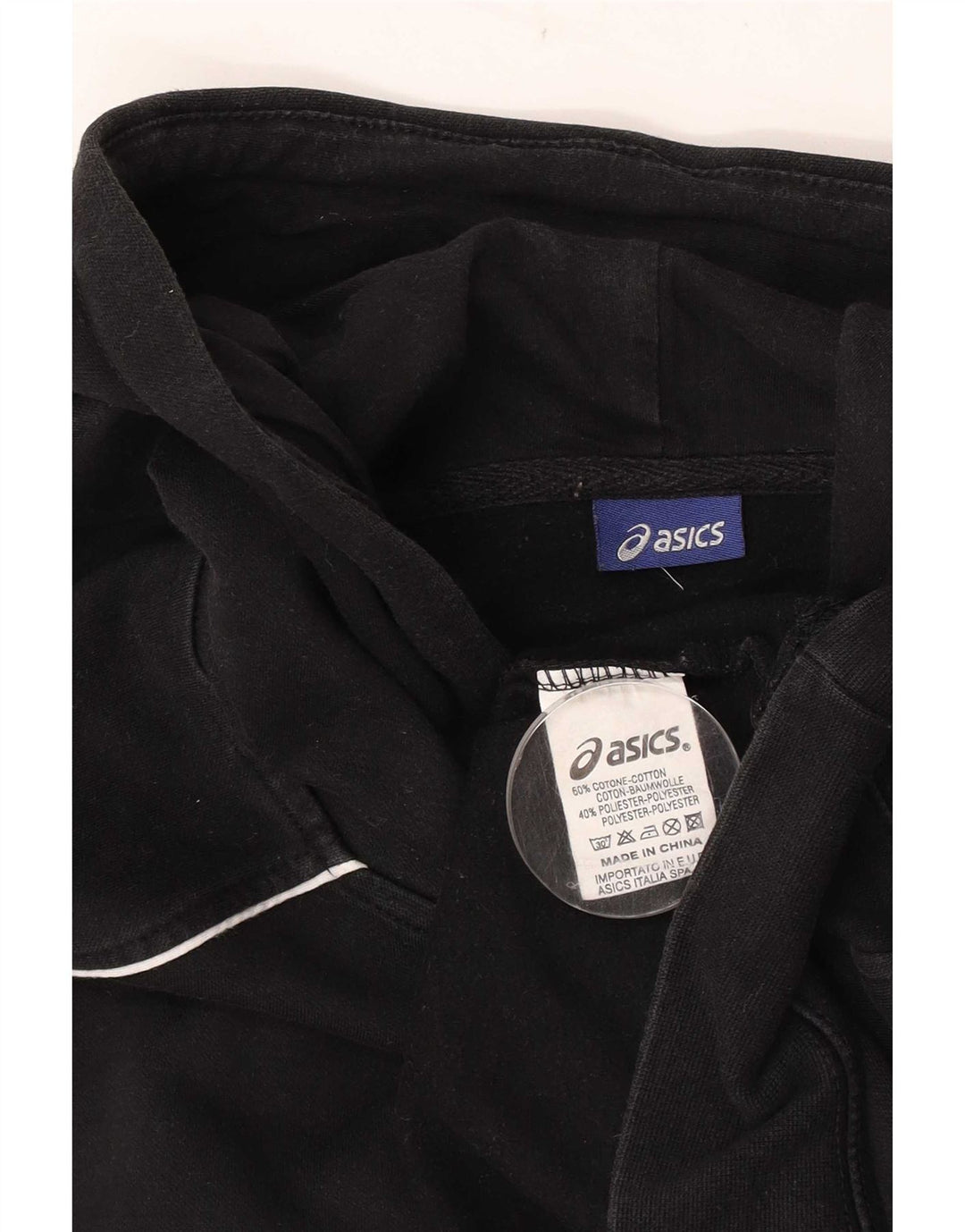 Asics Herren-Hoodie-Pullover aus mittelschwarzer Baumwolle