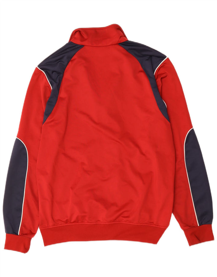 Kappa Herren-Trainingsanzug-Top-Jacke, großes rotes Farbblock-Polyester
