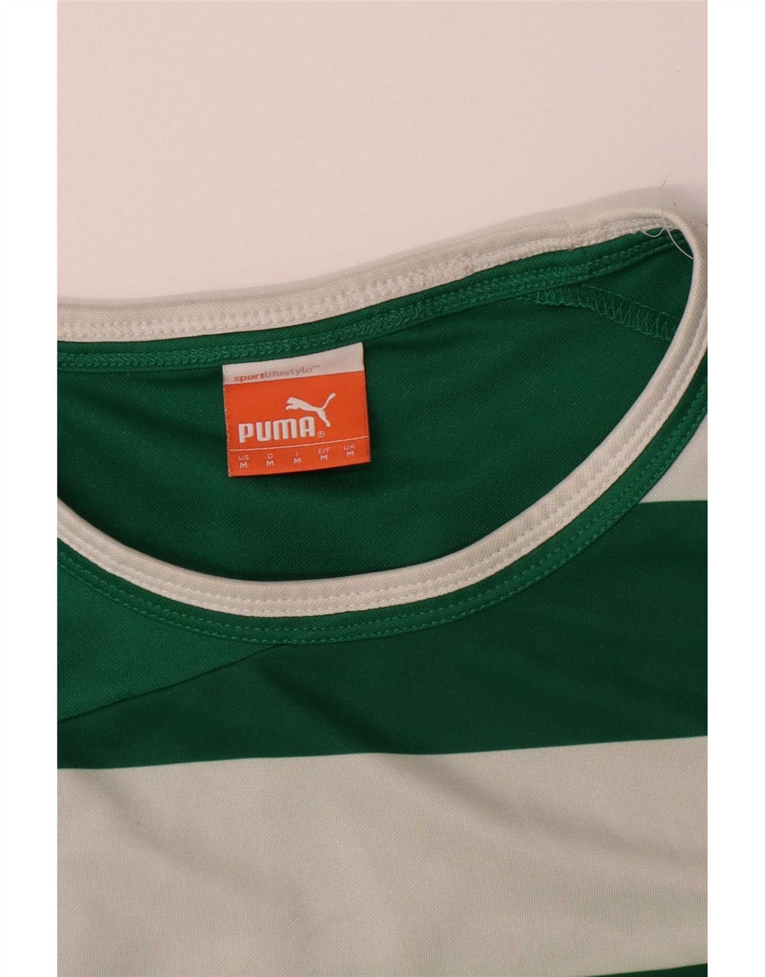 Puma Herren-Oberteil, langärmelig, mittelgrün, gestreift, Polyester