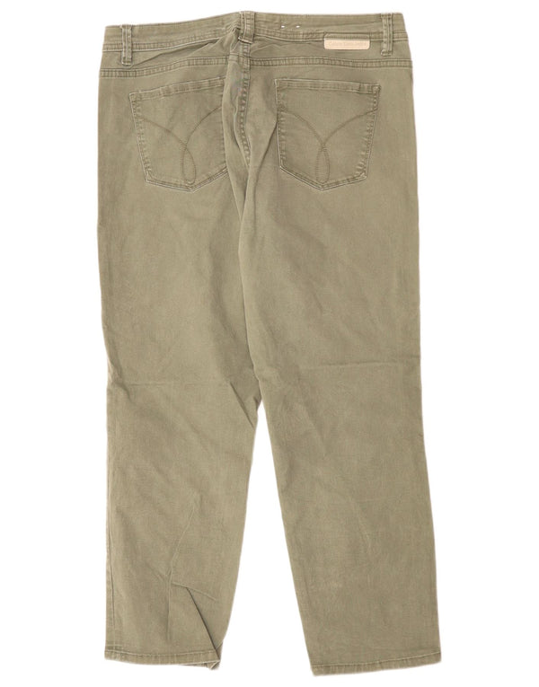 CALVIN KLEIN Gerade geschnittene Damenhose US 12 Large W32 L25 Khaki
