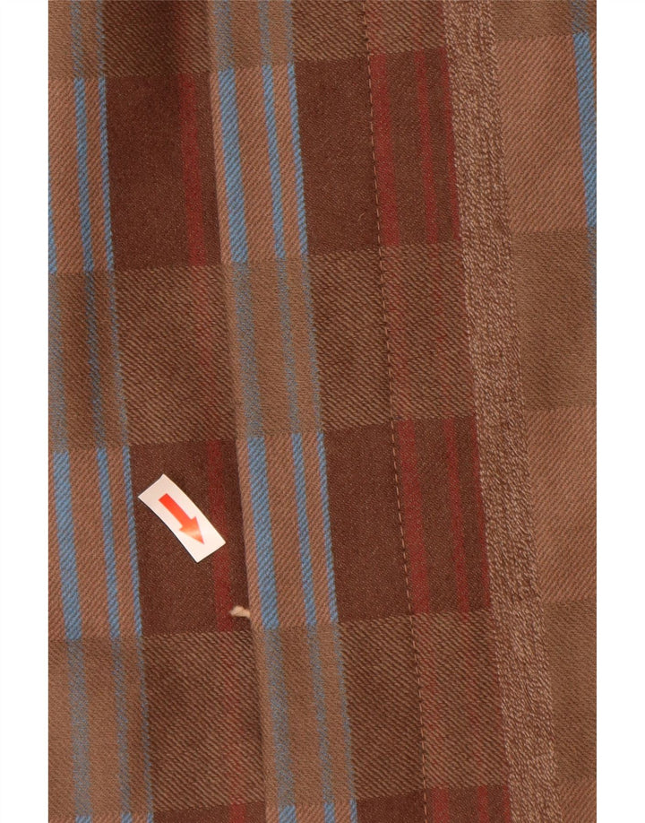 Vintage Damen High Waist Straight Rock IT 44 Medium W26 Braun kariert