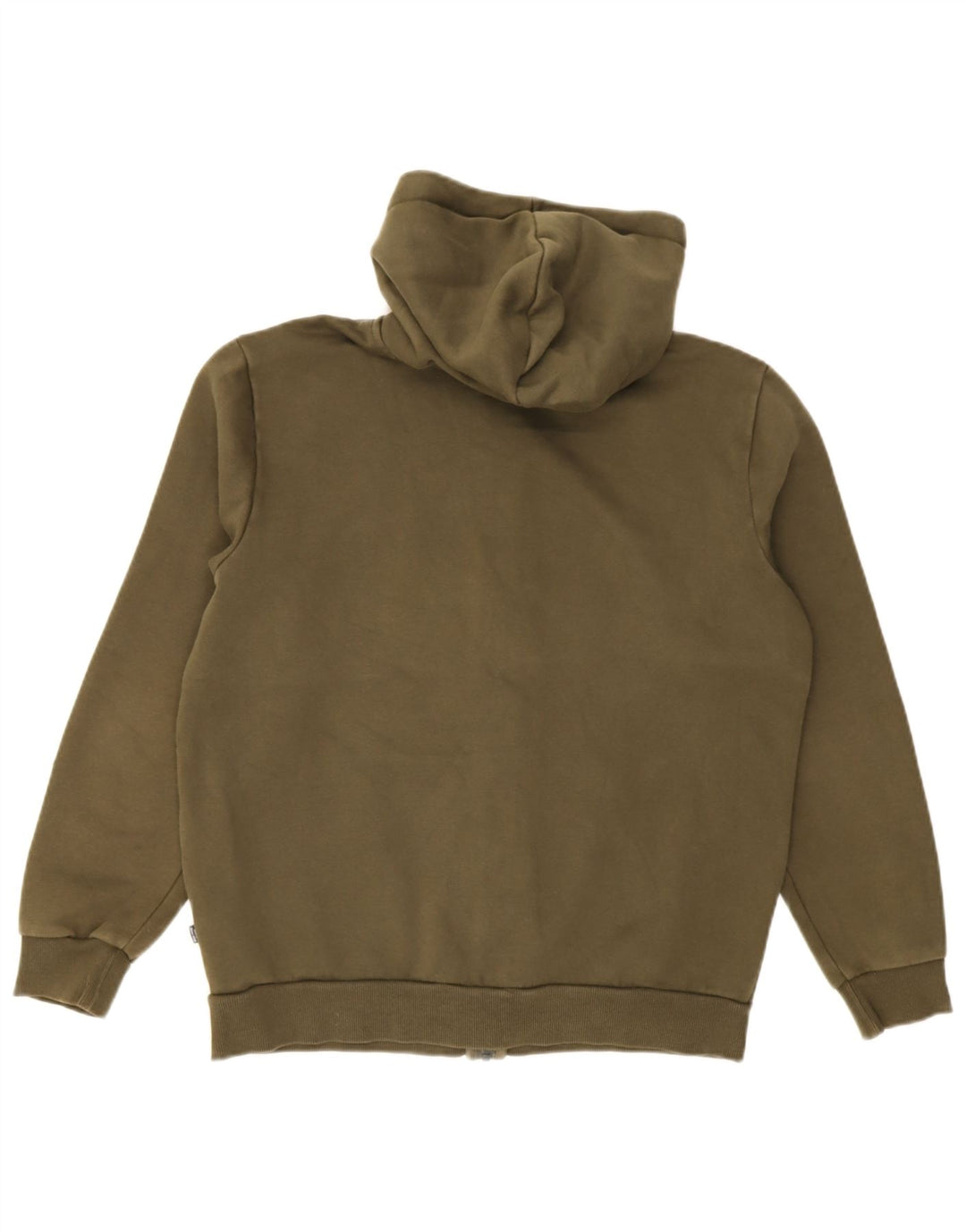 Puma Herren-Kapuzenpullover mit grafischem Reißverschluss, mittlere Khaki-Baumwolle