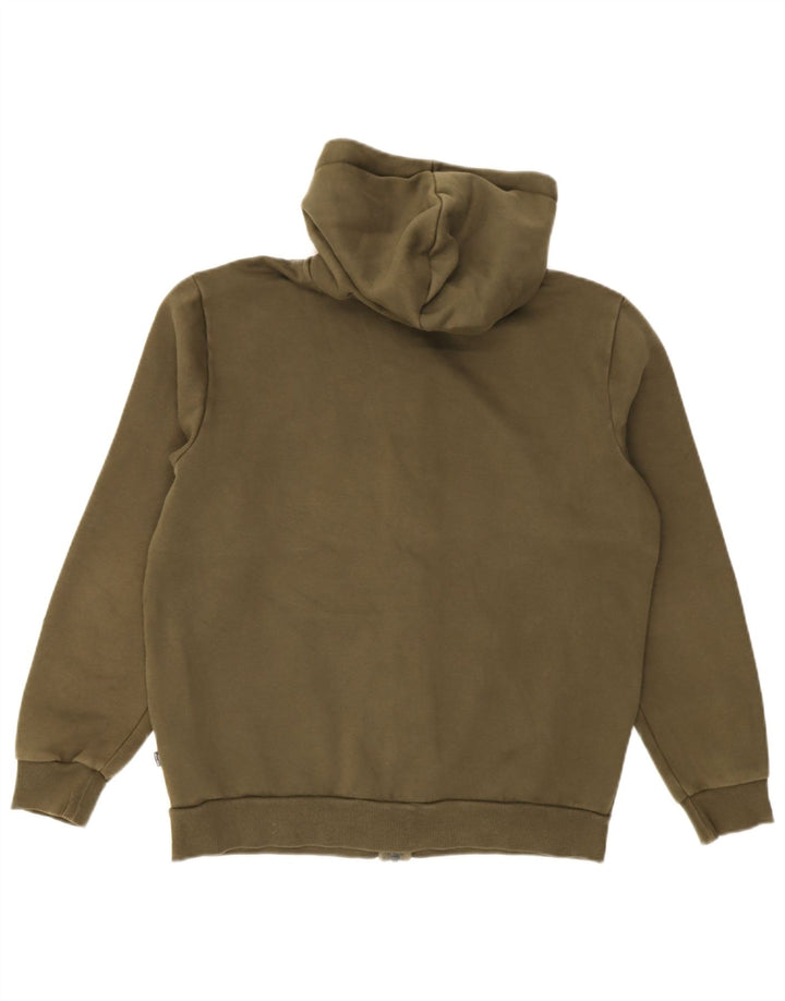 Puma Herren-Kapuzenpullover mit grafischem Reißverschluss, mittlere Khaki-Baumwolle
