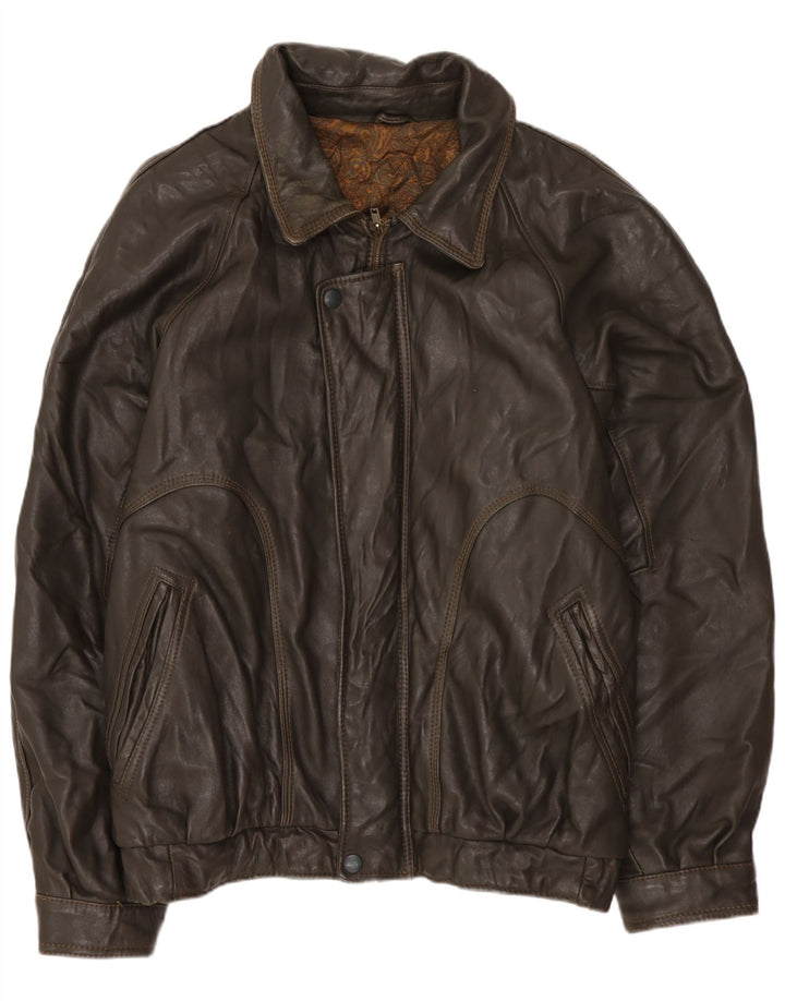 VINTAGE Herren Lederjacke UK 42 XL Braun