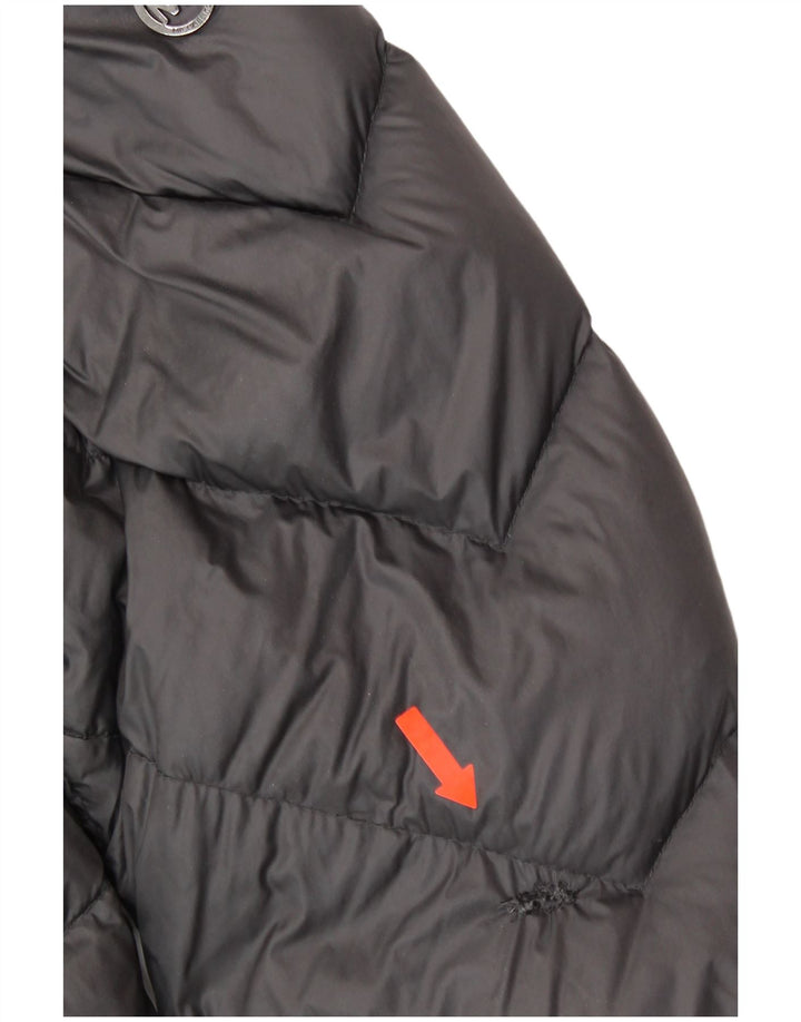 MICHAEL KORS Wattierter Damenmantel mit Kapuze, UK 18 XL, graues Nylon