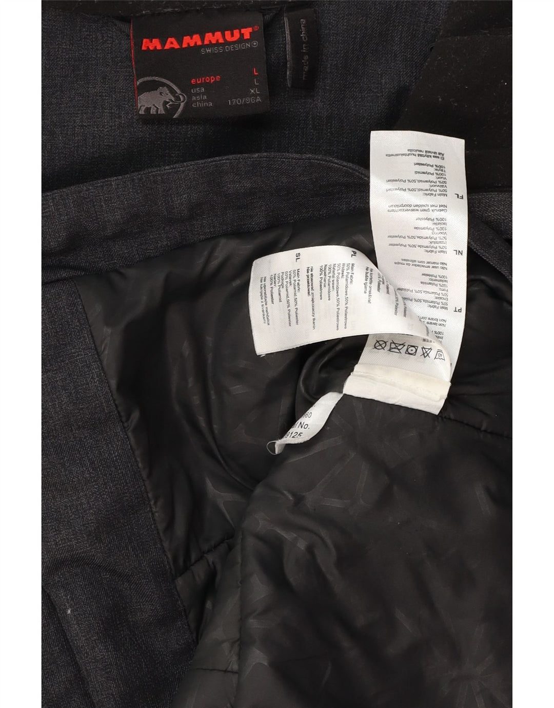 MAMMUT Damen Kapuzen-Windbreaker-Mantel UK 16 Large Grau Polyester