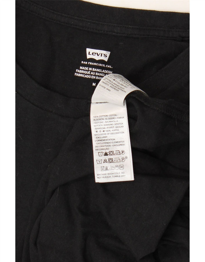 LEVI'S Damen T-Shirt Top UK 12 Mittelschwarze Baumwolle