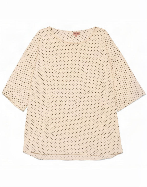 Phase Eight Damen 3/4-Ärmel-Blusenoberteil UK 18 XL Weiß gepunktetes Herz