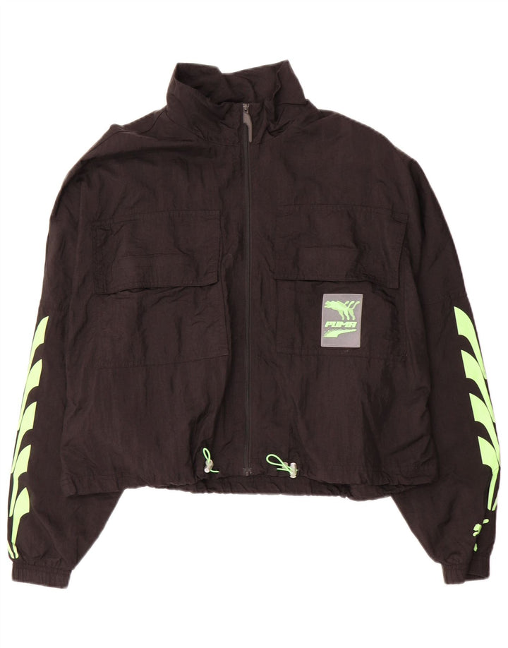 PUMA Damen Crop Graphic Übergroße Trainingsjacke, Gr. 16, Schwarz