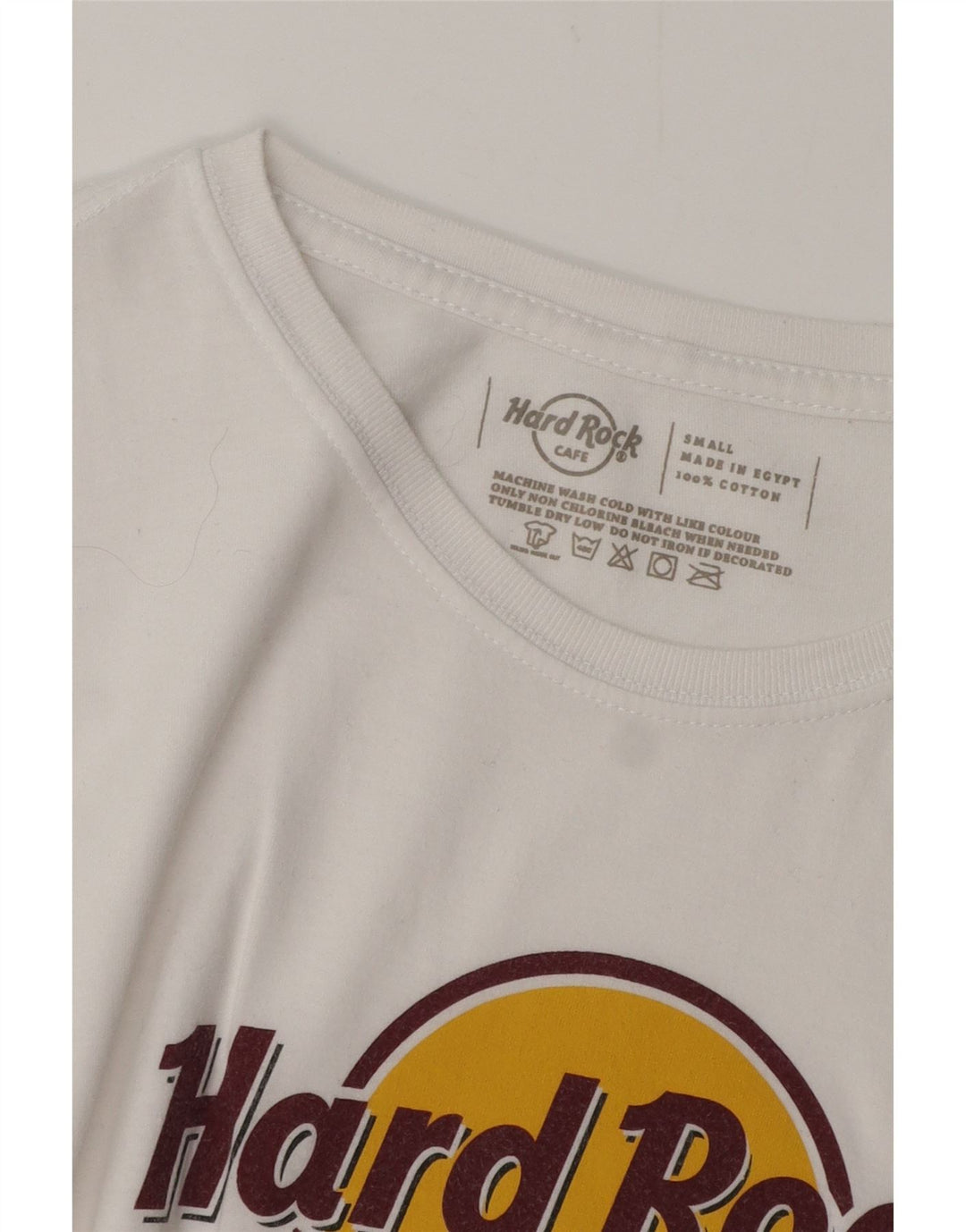 HARD ROCK CAFE Damen Grafik-T-Shirt Top UK 10 Small Weiß