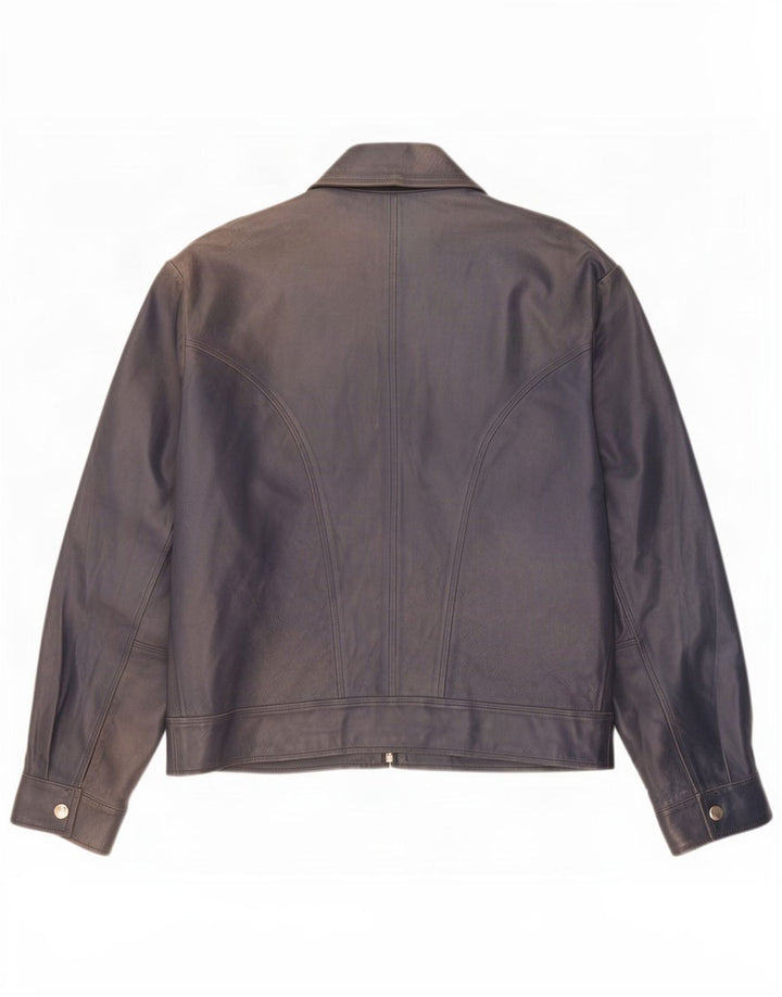 Kiros Herren Lederjacke IT 52 XL Marineblau