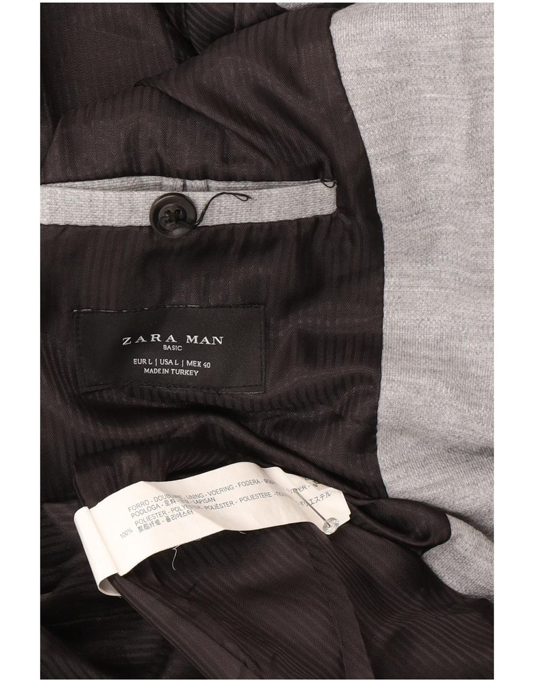 Zara Herren 2-Knopf-Blazerjacke UK 40 Large Grau