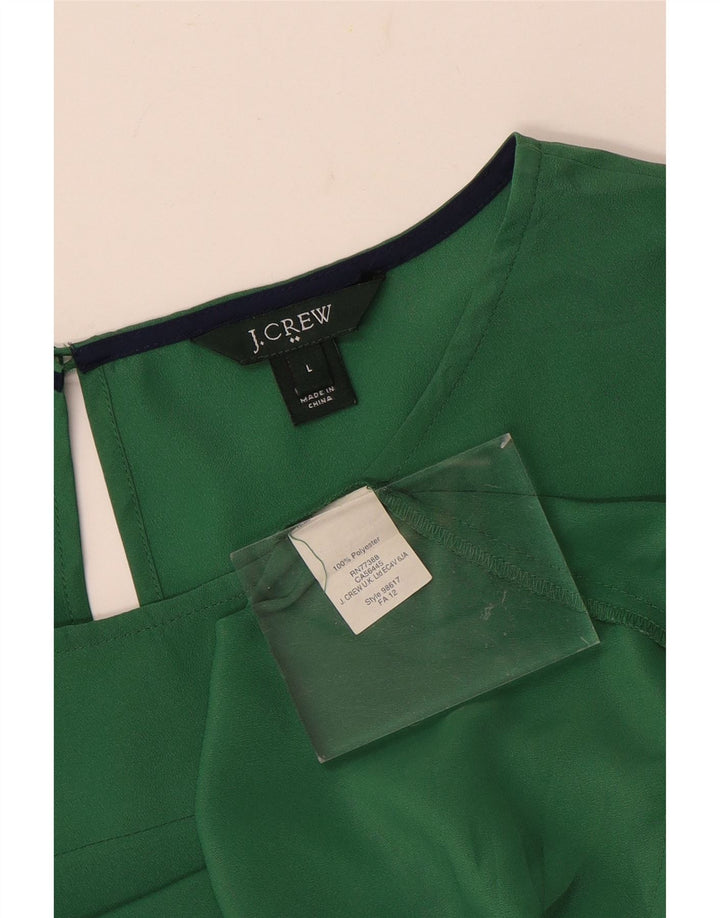 J. CREW Damen Langarm-Blusenoberteil UK 16 Large Grün Polyester