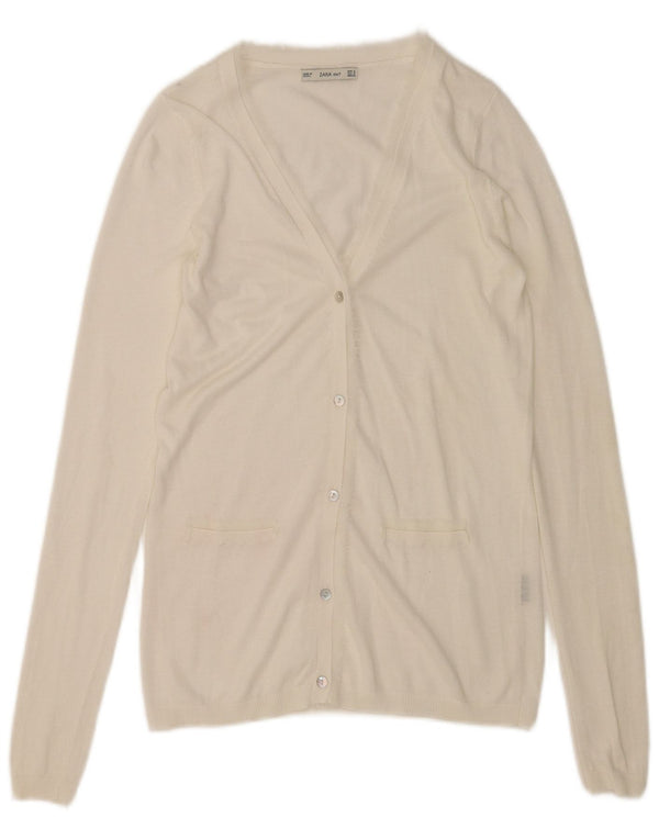 Zara Damen-Cardigan-Pullover UK 10 Small Weiß