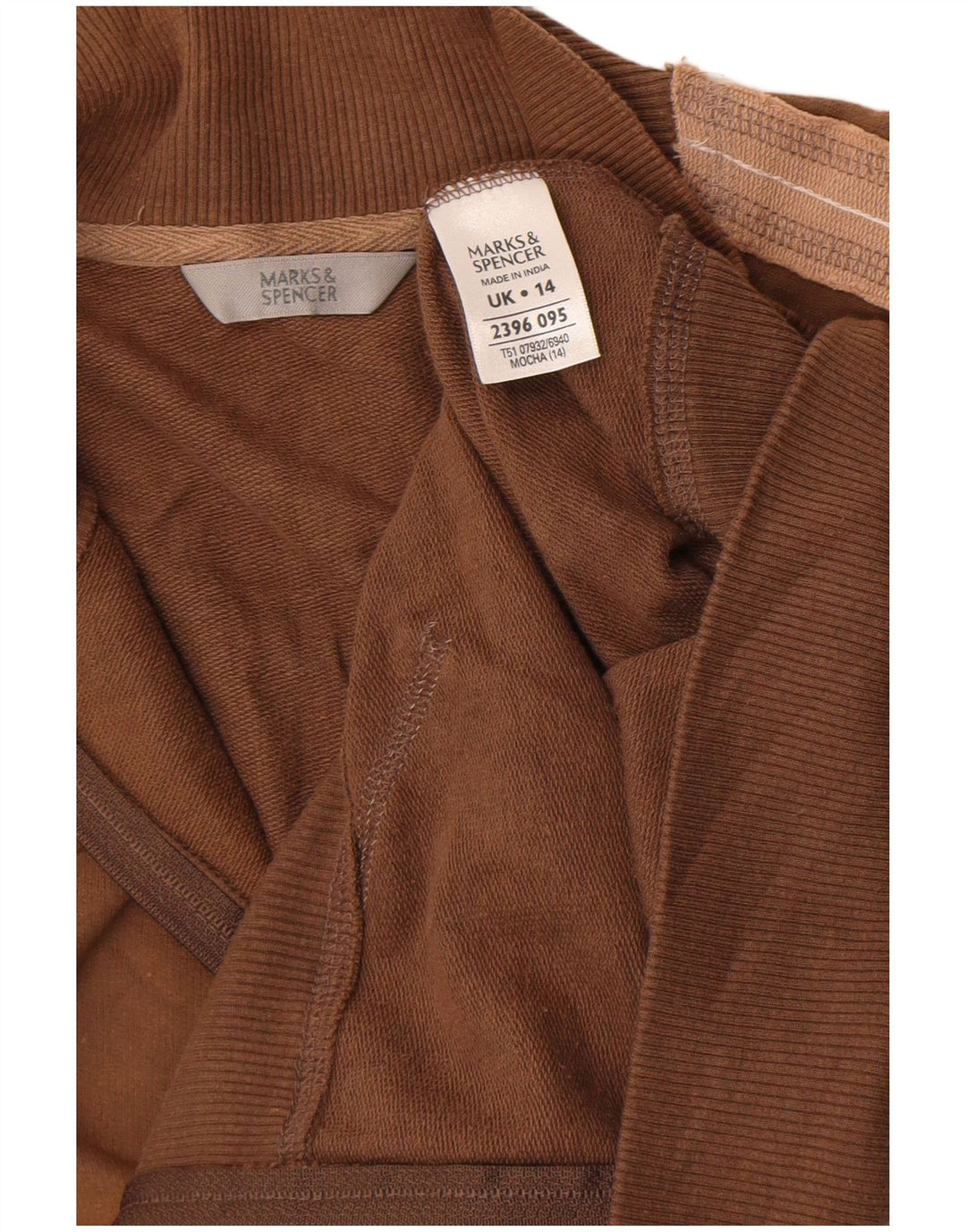 Marks & Spencer Damen-Trainingsanzug-Top-Jacke, UK 14, Größe L, Braun, Farbblock