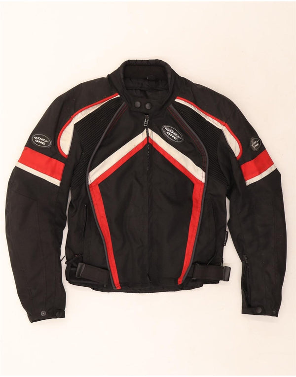 Vintage Herren Racer Jacke UK 36 Small Black Colourblock