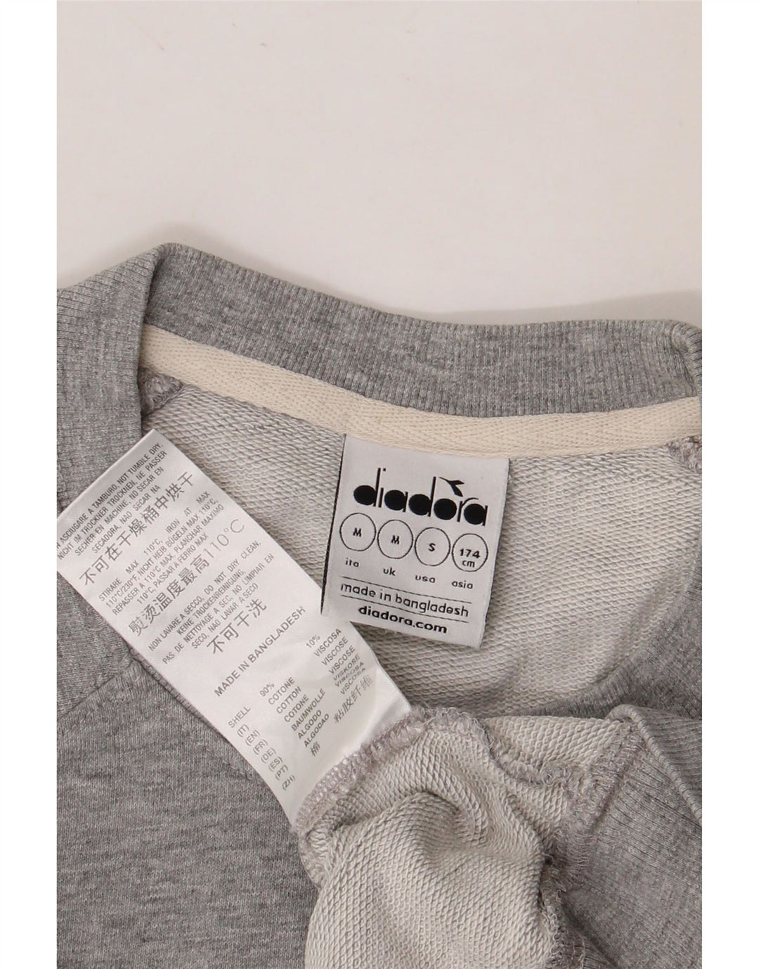 DIADORA Herren-Sweatshirt mit Grafik, mittelgraue Baumwolle