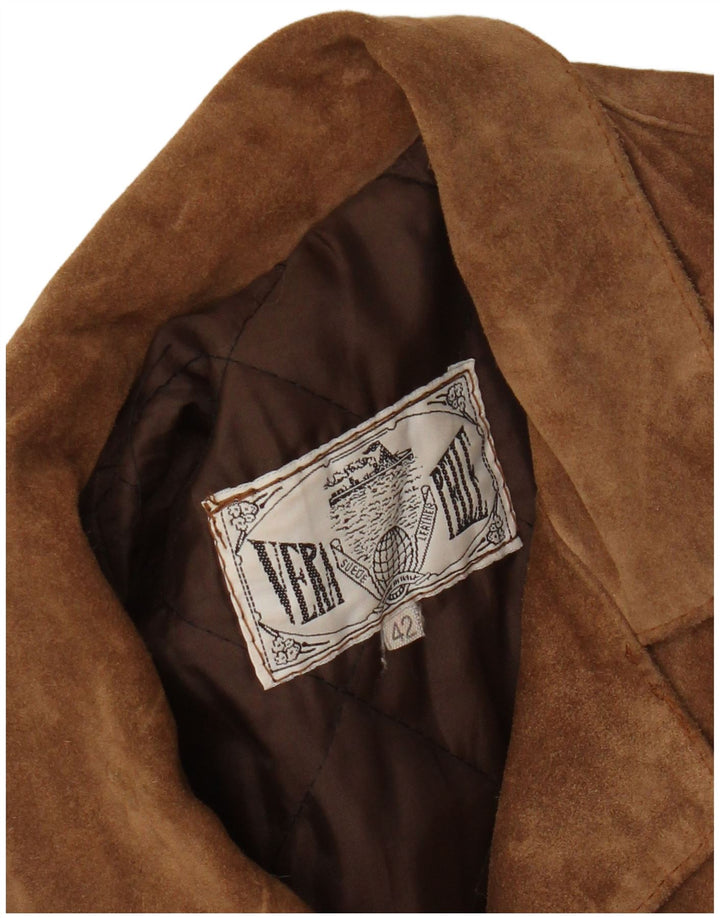 Vintage Damen Wildlederjacke IT 42 Mittelbraunes Leder