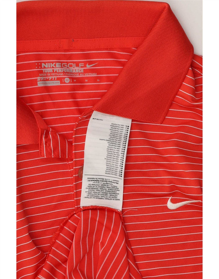 Nike Herren Dri Fit Poloshirt Mittelrot gestreift Polyester