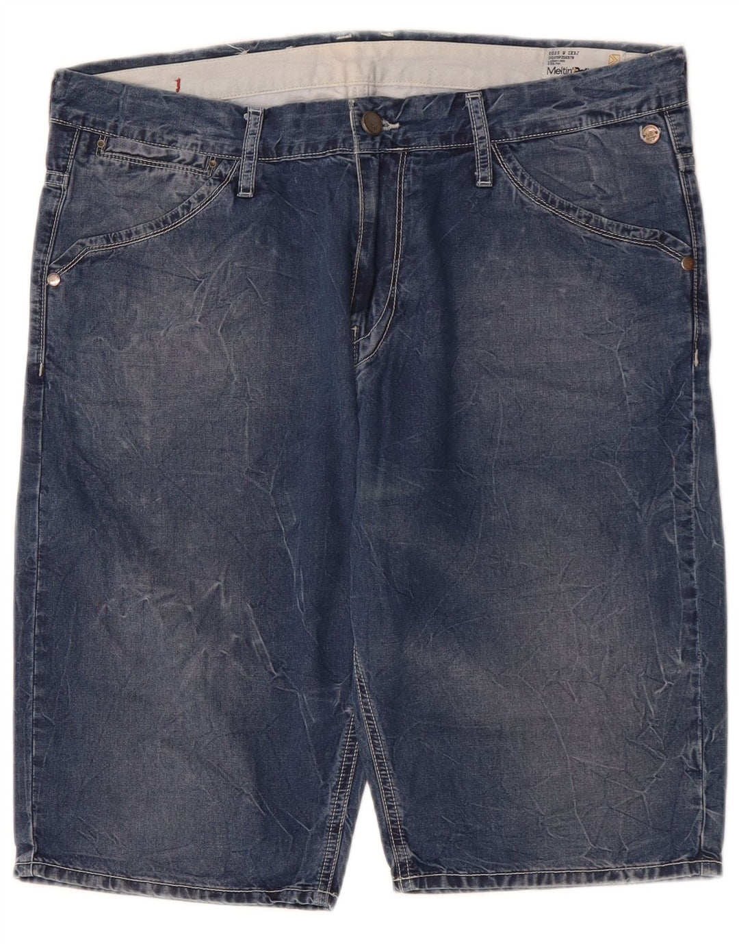 Meltin' Pot Herren-Jeansshorts W36, Größe L, Blau, Baumwolle